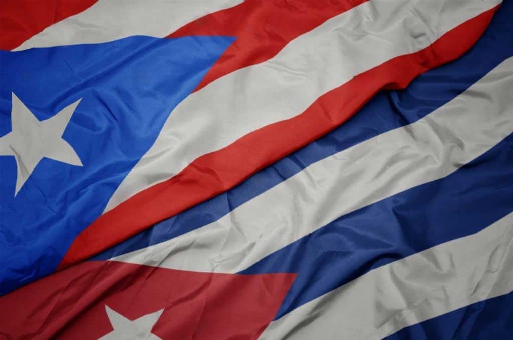 flags of Cuba and Puerto Rico