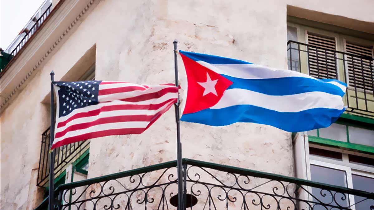 flags of cuba and the united states of america